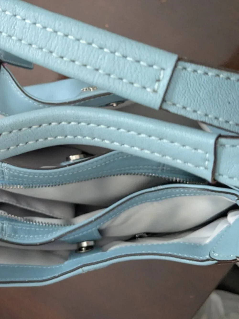 Coach Lexy Pebble Leather Shoulder Bag Large Silver Hardware . - Picture 14 of 14